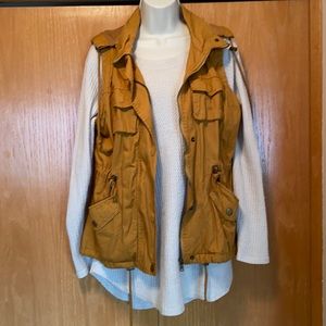 Mustard Yellow Vest with Hood